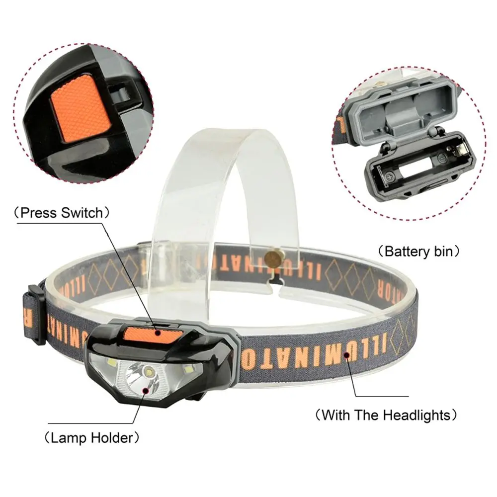 COB-LED Dry Battery Strong Light Headlight Long-range Headlamp Super Bright Fishing Lamp Head Lamp AA Battery Head Flashlinght