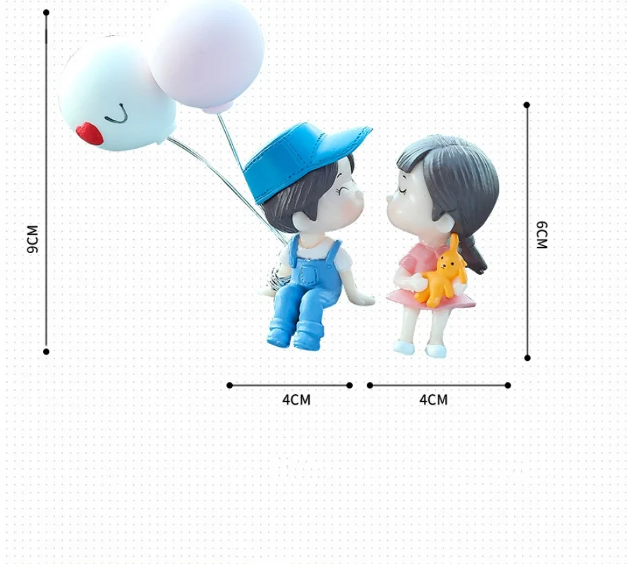 Anime Couples For Car Ornament Model Cute Kiss Balloon Figure Auto Interior Decoration Pink Dashboard Figurine Accessories Gifts image 6