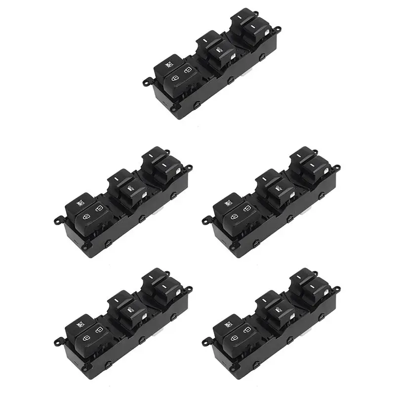 

Plain 5X Car Front Left Drive Side Power Window Control Switch Button For Kia Rio (4Door) 2012-2015 93570-1W155