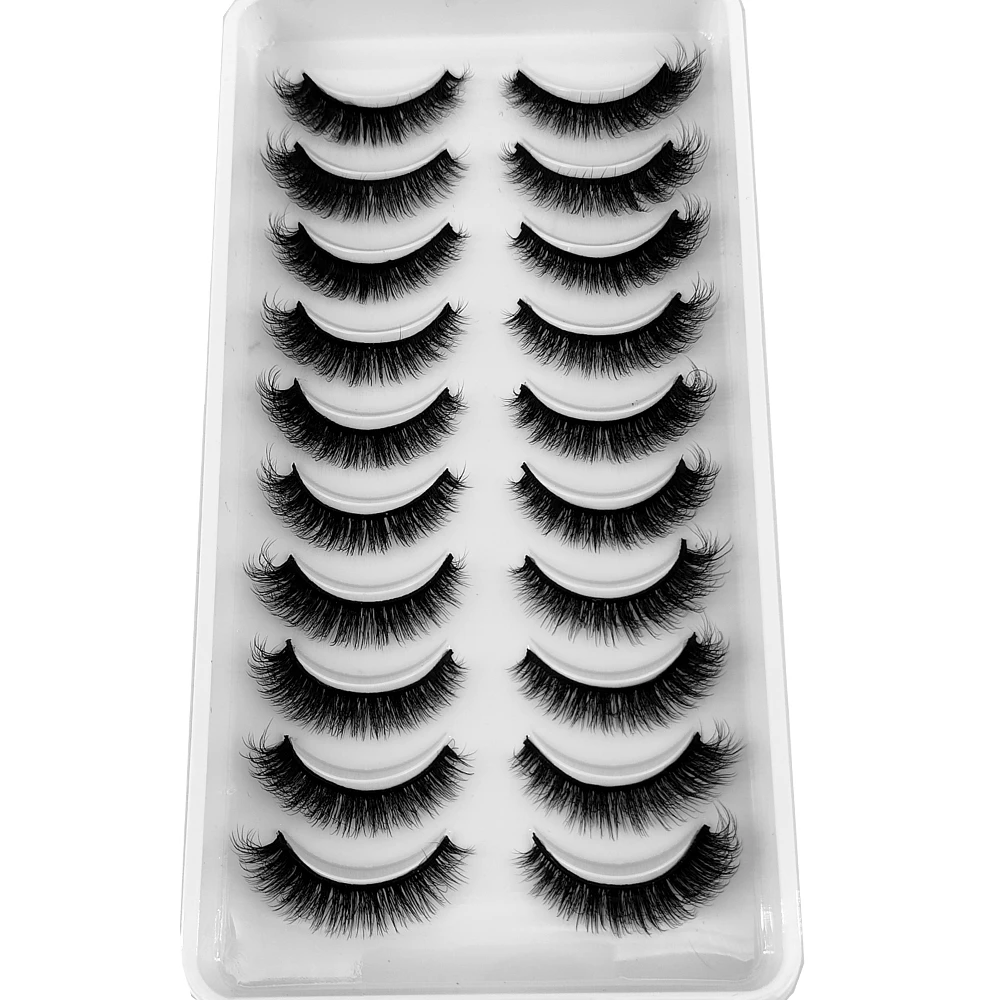 New 10 Pairs 3D Faux Mink Lashes Natural Long Soft Short Lashes Handmade Fake Lashes Makeup Tool Eyelash Extension maquiagem