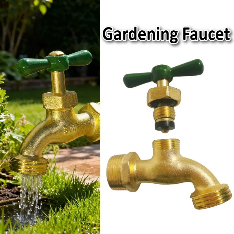 

Смеситель для сада Смеситель из цинкового сплава с медным покрытием 1/2 и 3/4 Смеситель с одной ручкой с резьбой Бытовой смеситель для двора