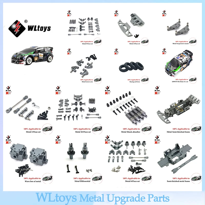 

Автомобильный пульт дистанционного управления WLtoys K989 284131 284010 284161 K969 RC 1/28, металлические запасные части, комплект из шести предметов, автомобильные аксессуары