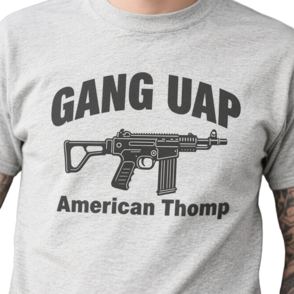 

Gang Weapon American Thompson Maschienenpistole T Shirt. Short Sleeve 100% Cotton Casual T-shirts Loose Top Size S-3XL