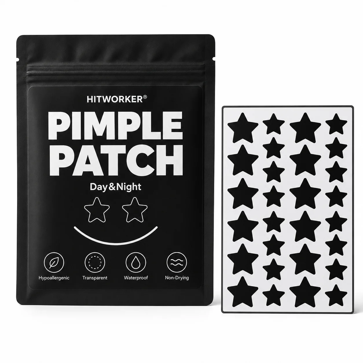 140PCS Pimple Cover Patches, Clear-Look Hydrocolloid Beauty Patches For Day And Night Use, Cute Star Patch Easy Peel Spot Cover