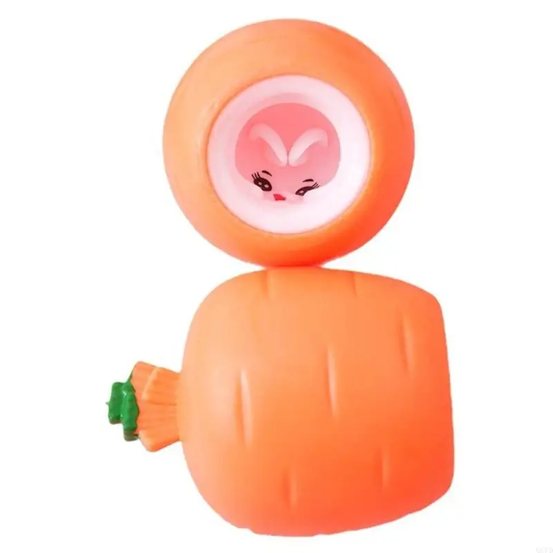 6PCS Fun Easter Theme Rabbit Carrot Squeezable Toy with Popup Design Stress Reliever Hand Squeeze Toy for Decompress