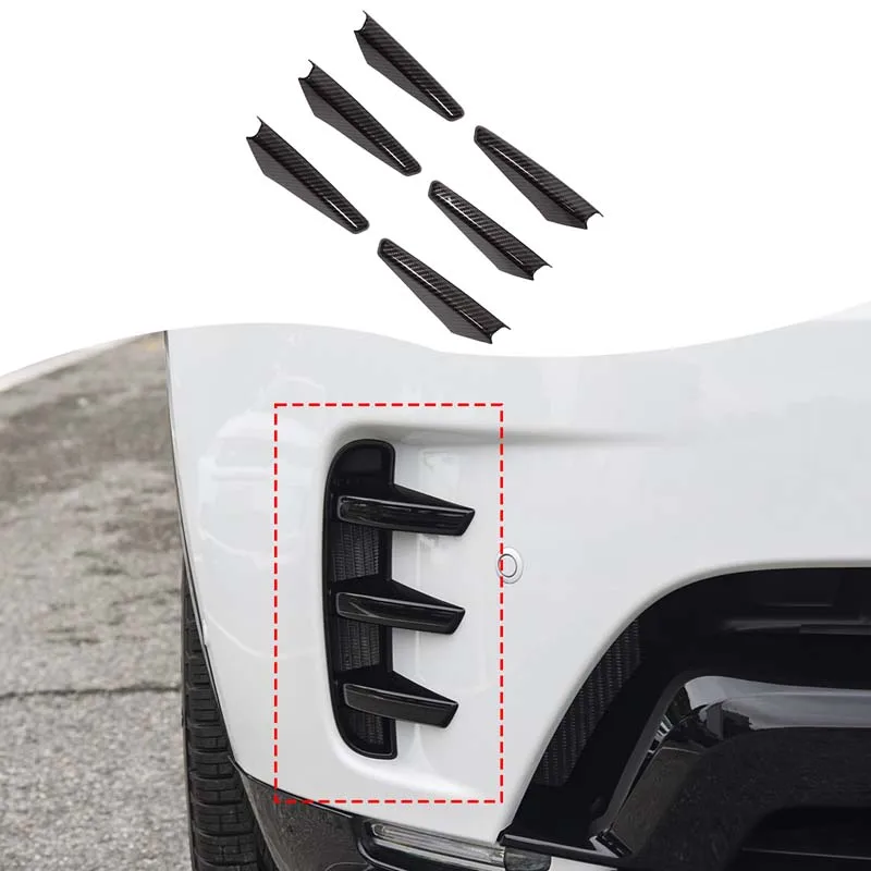 

For Land Rover Discovery Sport 2024-2025 Automotive Parts Front Bar Fang Fang Decorative Strip ABS Carbon Fiber Pattern