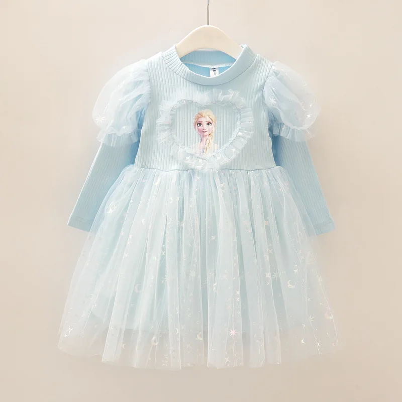 

Fall Dresses for Girls Vestidos Frozen Elsa Dresses Birthday Party Long Sleeve Princess Costume Teen Children's Prom Dress 3-9Y