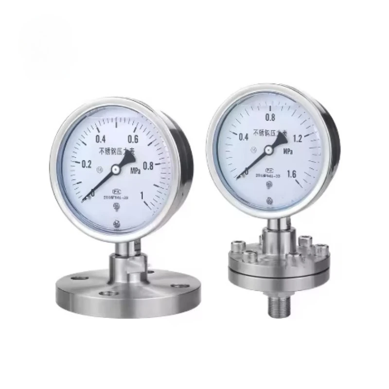 

YTP-100 MF Stainless Steel Shock Resistant Diaphragm Pressure Gauge Flange Manometer 4'' for Water Treatment System
