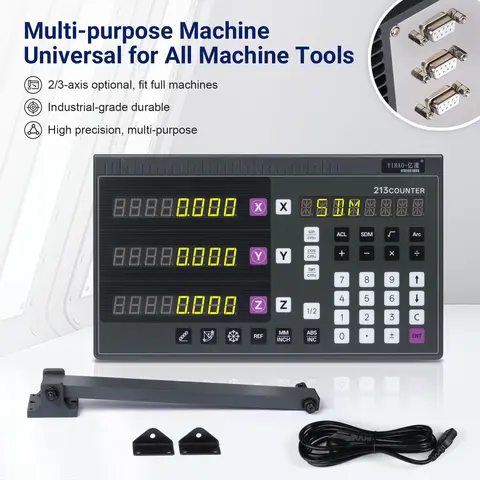 2/3 Axis Digital Readout DRO YAK212/213 for Lathe Milling Machine 0.1-10um Resolution AC 80-260V 15W