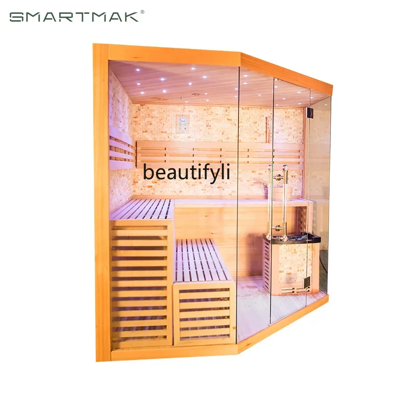 ss new styelFar infrared light wave room sweat room household wood sauna room multi-person steam wet sauna oven