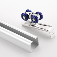 2 Stks/set Schuifdeur Roller Hardware Slide Deuren Katrol 4/8 Wielen Thuis Kamer Houten Deur Opknoping Wielen Spoor Katrol