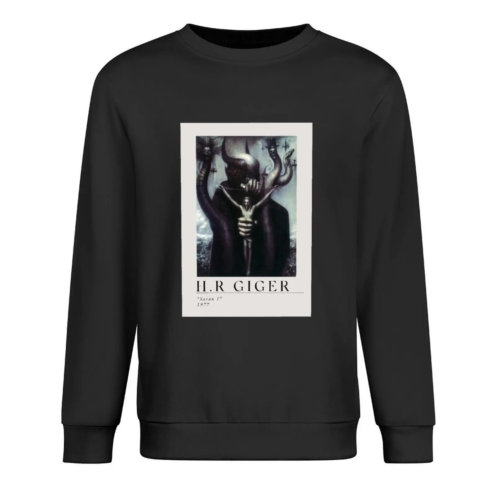 

H.R Giger Satan I Art Print Pullover tracksuit korean clothes graphic t shirts men autumn jacket men men sweatshirt