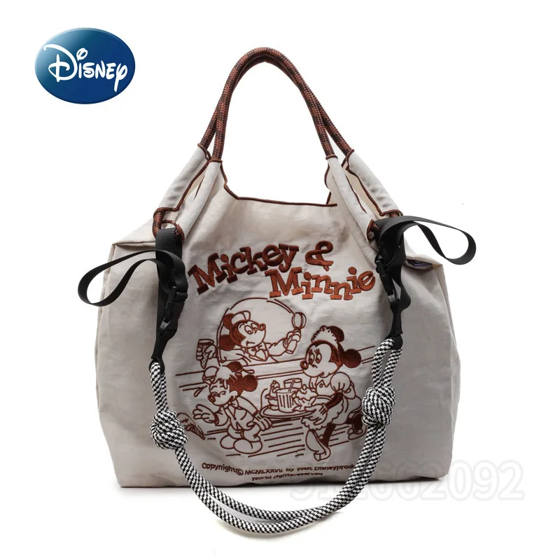 Nuevo bolso de hombro de Mickey de Disney para mujer, bolso de hombro tipo bandolera bordado de gran capacidad a la moda, bolso de mujer de dibujos animados