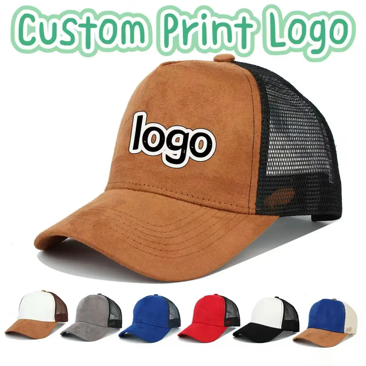 Customized Printed Logo Suede Baseball Caps Men's And Women's Sun Protection And Sun Shading Versatile Hip-Hop Duck Tongue Hats