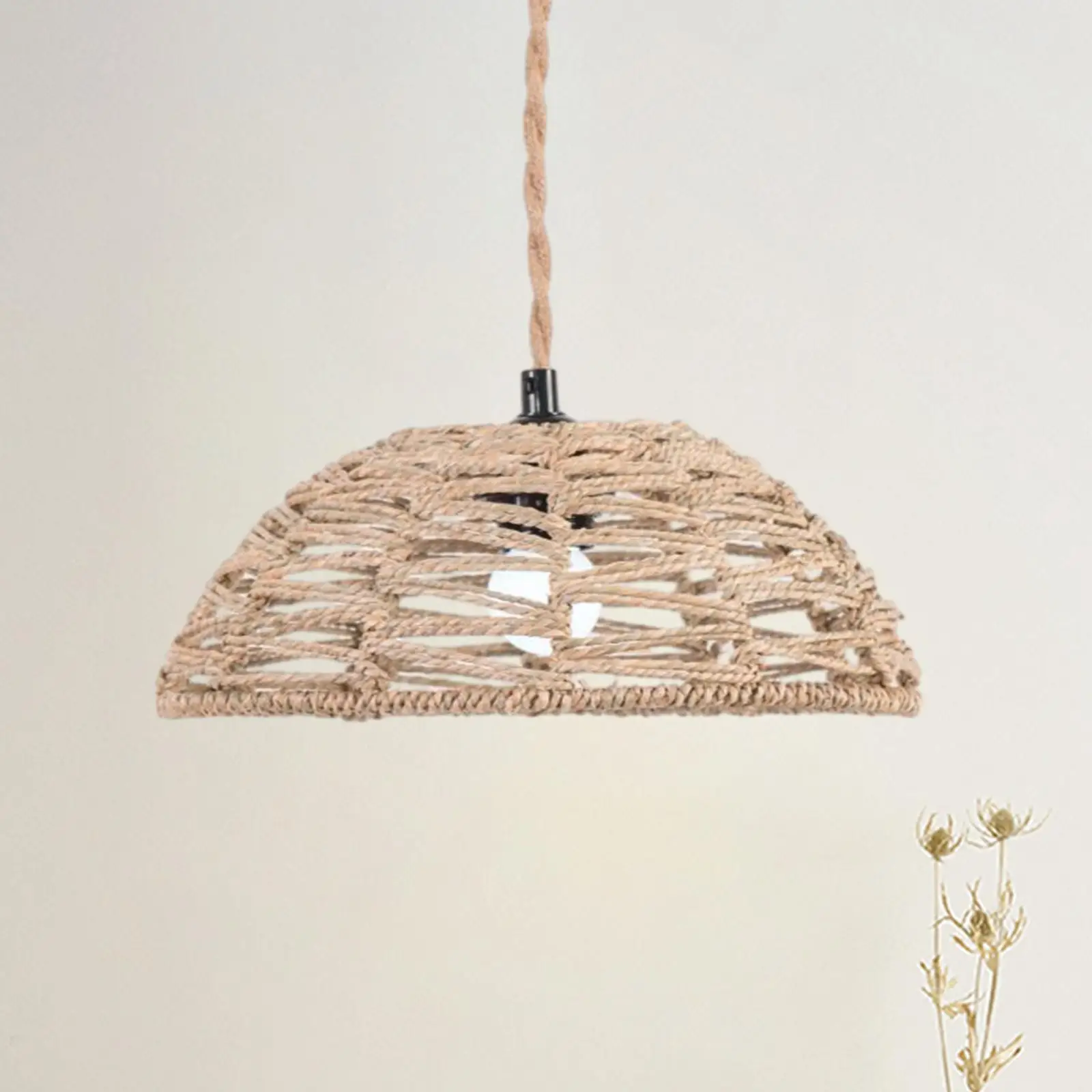 Rattanowy abażur rustykalne abażury Boho wymiana lampa sufitowa kinkiety ścienne oprawa lampa stołowa lampy podłogowe wyspa kuchenna