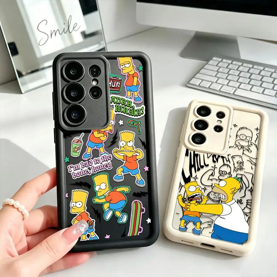 Чехол для Samsung Galaxy S26 S21 S25 S20 FE S22 Plus S24 Ultra Note 20 Ultra S23, чехол для телефона с крутым рисунком S-Simpsons