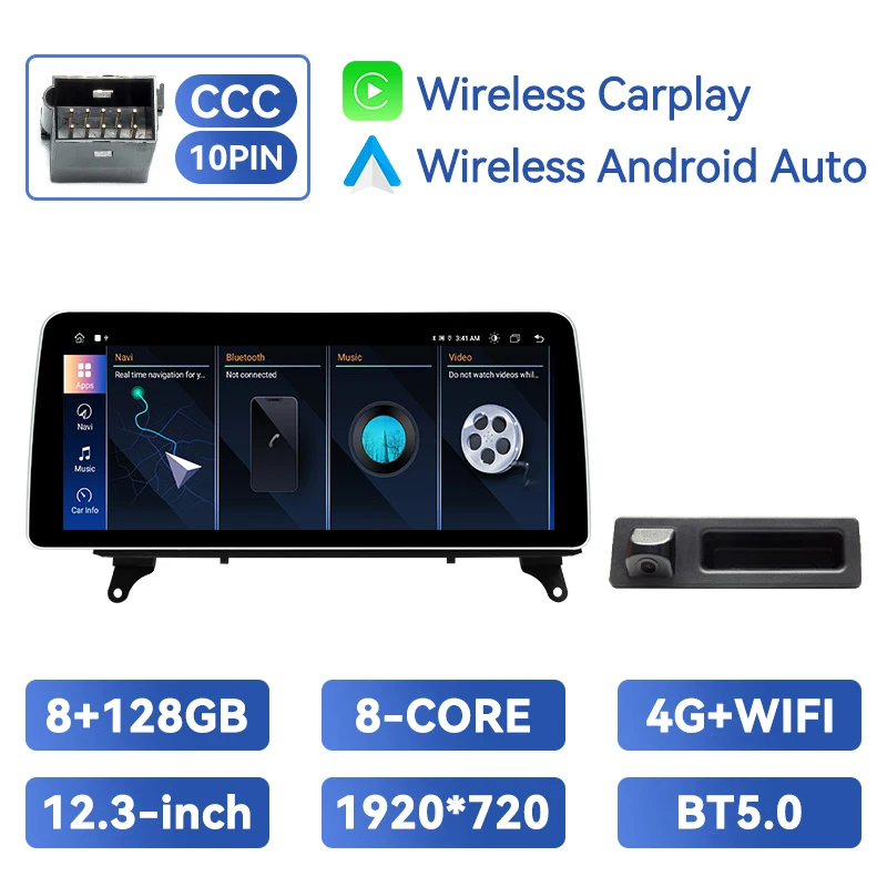XONRICH Auto Multimedia Speler Voor BMW X5 E70 X6 E71 CCC CIC Android 14 GPS 4G Wifi DSP Draadloze Carplay Android Auto Stereo IPS