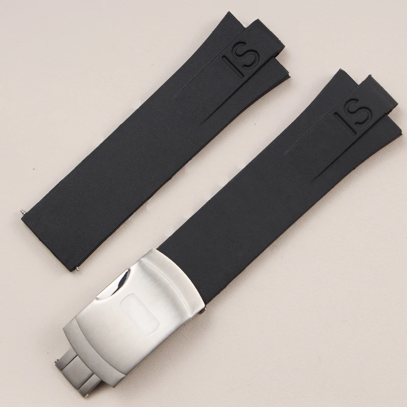 

Convex interface 24*11mm silicone rubber strap for ORIS AQUIS Bracelet diving watch strap Waterproof Watchband Folding buckle