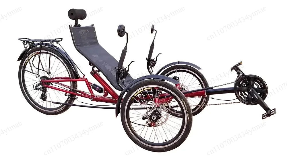 Three Wheel Recumbent Electric Bicycle Shock Absorbing Frame Fat/Slim Tires Snow Beach Available Version