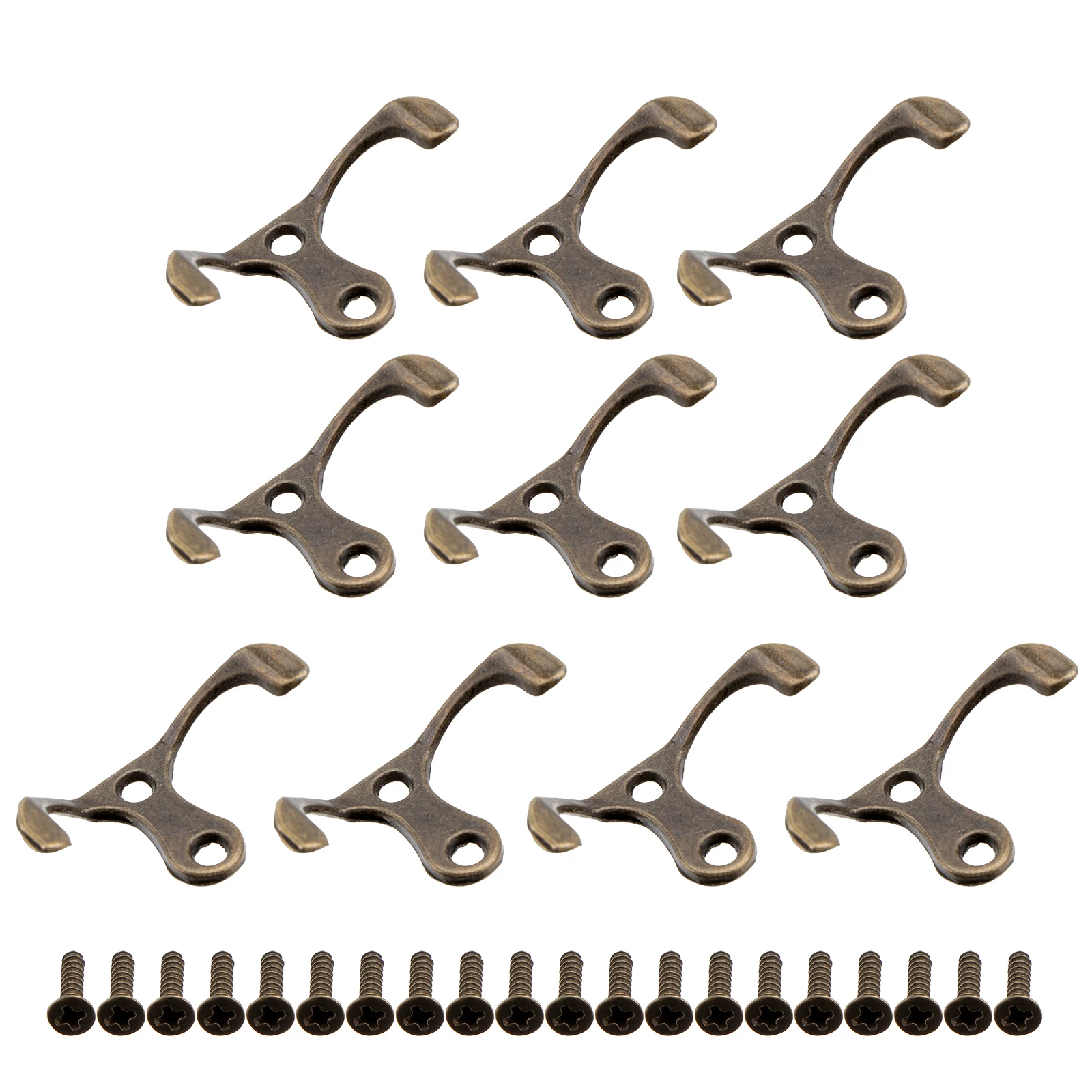 

10pcs Vintage Hat Hooks Zinc Alloy Wall Hangers Double Home Hanging Hook Bedroom Bathroom Kitchen ganizer Storage Stylish
