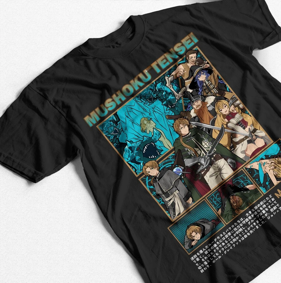 

Black T-shirt with Anime Pattern of "No Job Transfer" Hot Selling in Summer, Men's Round Neck Short Sleeved T-shirt