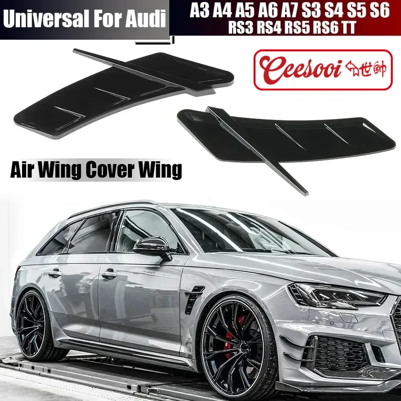 Car Side Fender Air Vents Intake Decoration Trim For Audi A3 8V 8P A4 B8 B9 A5 A6 C6 C7 A7 S3 S4 S5 S6 RS3 RS4 RS5 RS6 TT