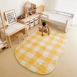 Tapis de salon minimaliste à carreaux, grande surface, chambre à coucher confortable et douce, décoration de la maison, chambre d'enfant, tapis IG