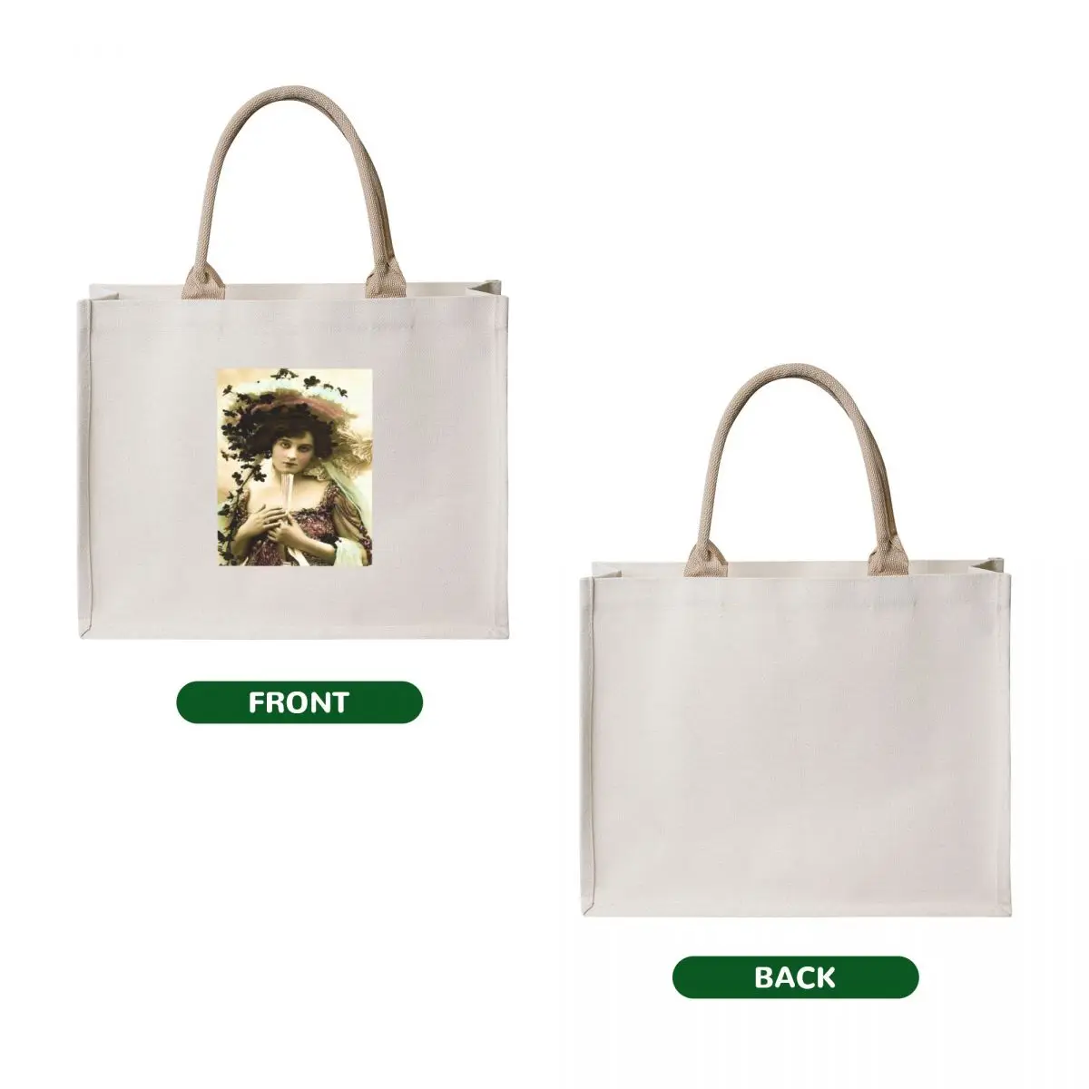 FLAPPER with a FAN : Vintage 1920 Art Deco Print Tote Bag eco pack Shopping bags Shopper handbag shopping bag logo