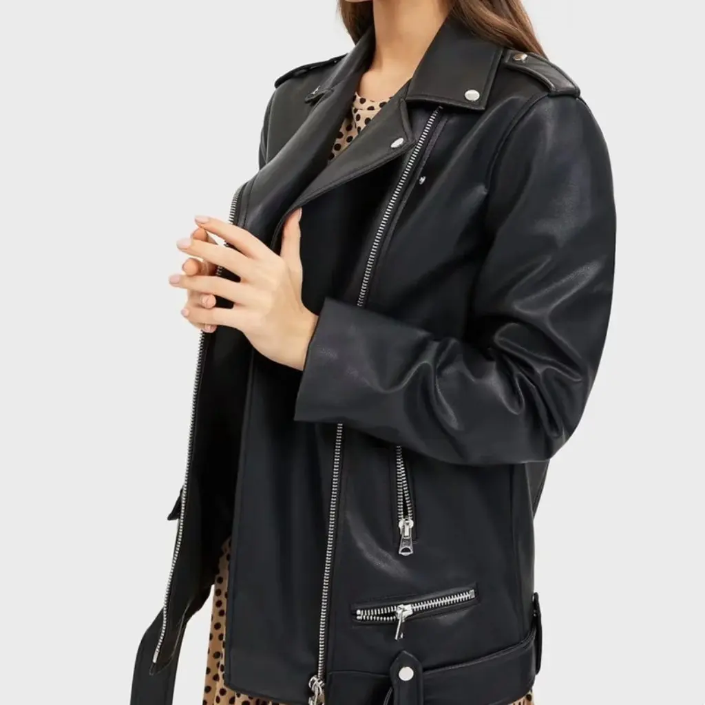 Chaqueta de moto de cuero PU lavada para mujer, abrigo corto con cremallera oblicua, ropa de abrigo de cuero bonita para mujer