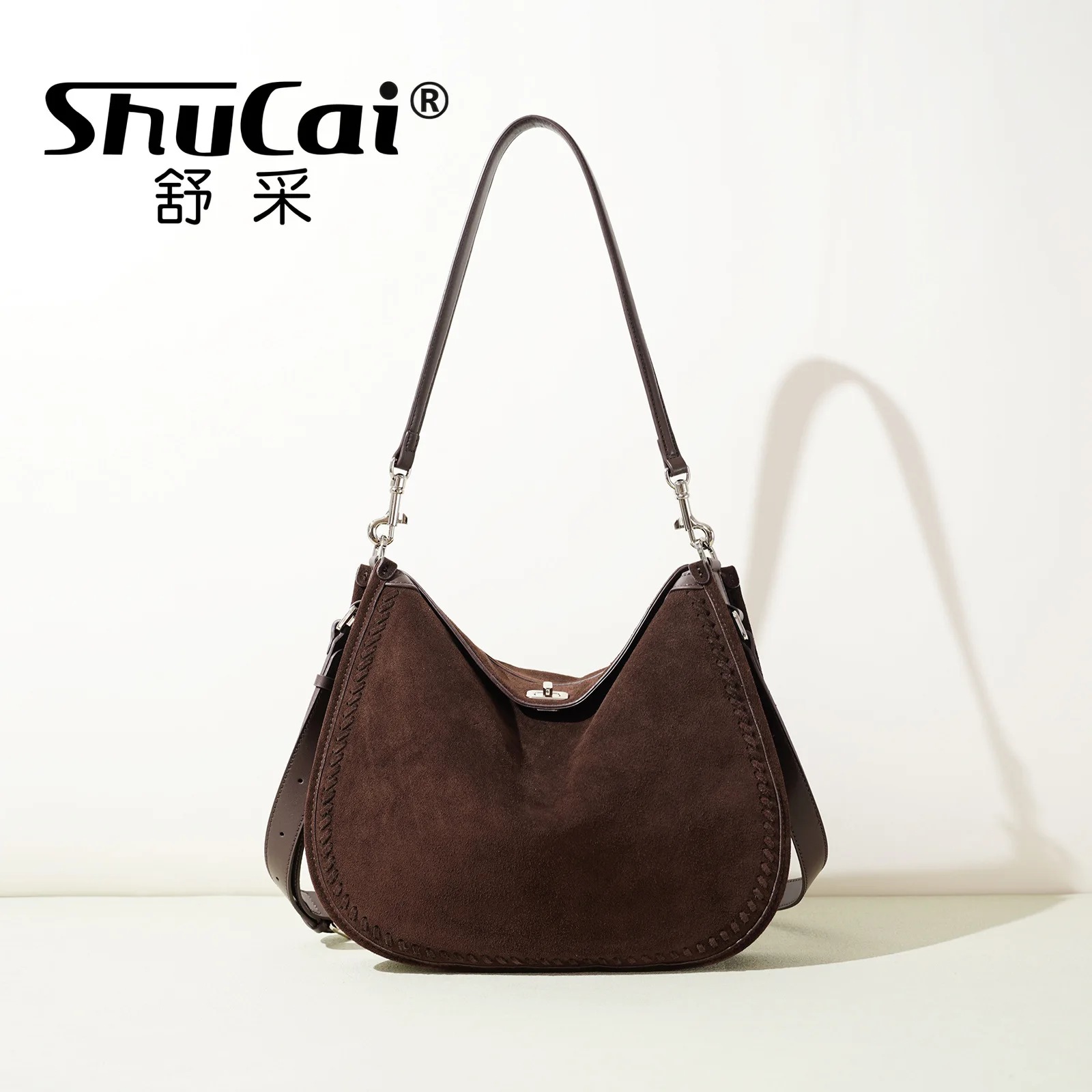 

Genuine Grade Suede Leather Women's Shoulder Cross Bag Luxury Designer Brand Ladies Large Tote for Woman Underarm Bag Female New