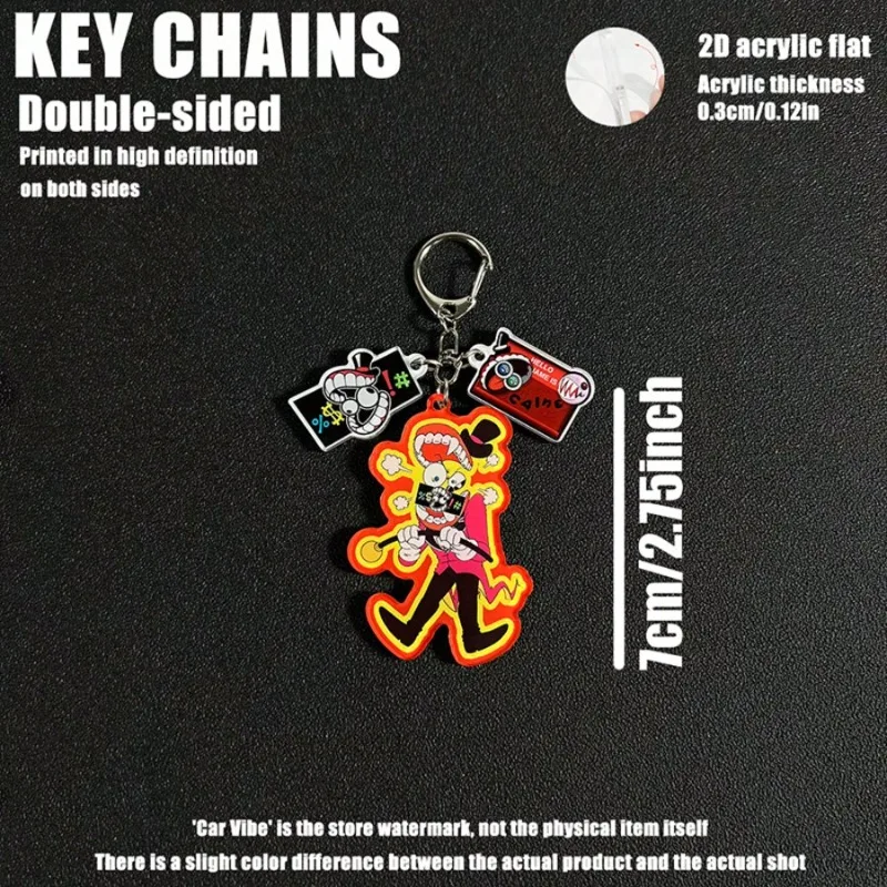 TADC Keychain – Amazing Digital Circus 2D Keyring, Pomni Jax Ragatha Gangle Zooble Pendant for Bag & Keys - view 5