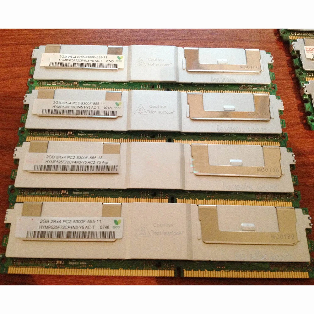 2 قطعة HYMP525F72CP4N3-Y5 ذاكرة الوصول العشوائي ل SK Hynix 2 جيجابايت DDR2 667 ميجا هرتز 2RX4 PC2-5300F خادم الذاكرة يعمل تماما شحن سريع جودة عالية