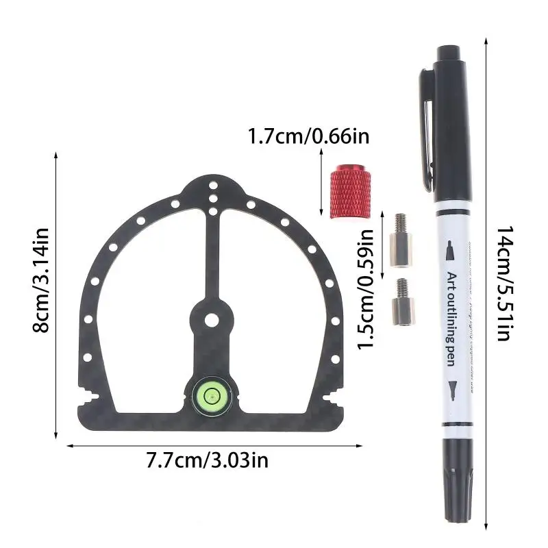 【BS】Herramienta para Carrocería de Coche RC, Herramienta para Cortar Ruedas de Carrocería de Coche RC, Herramienta de Localización, PC/PVC Común