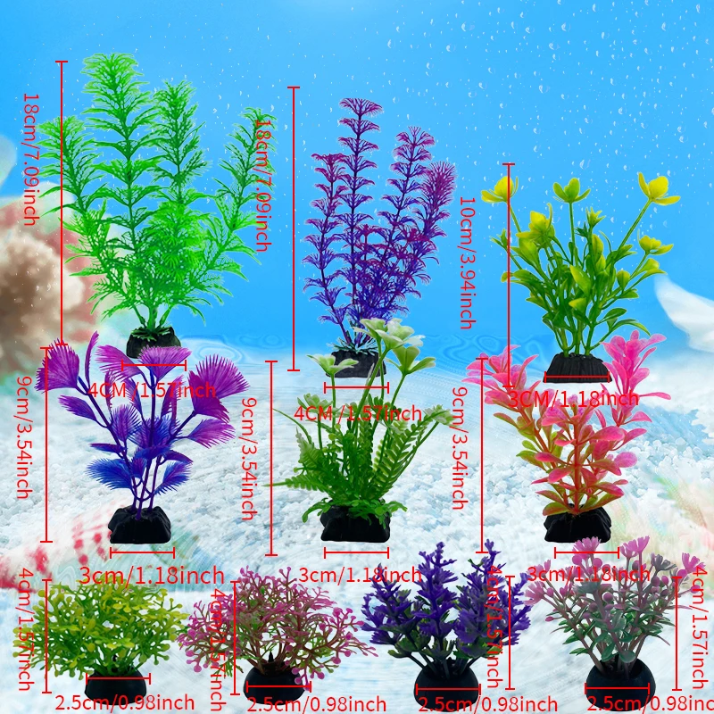 10pc Simulation Water Grass Aquarium Decoration Landscape, Flowers And Plants Aquarium Landscape, Fish tank decoration