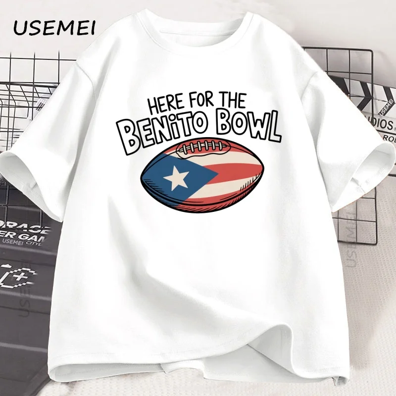 

Here for The Benito Bowl T Shirt Casual Cotton Short Sleeve Tshirt Puerto Rican Football Halftime Show T-shirt High Quality