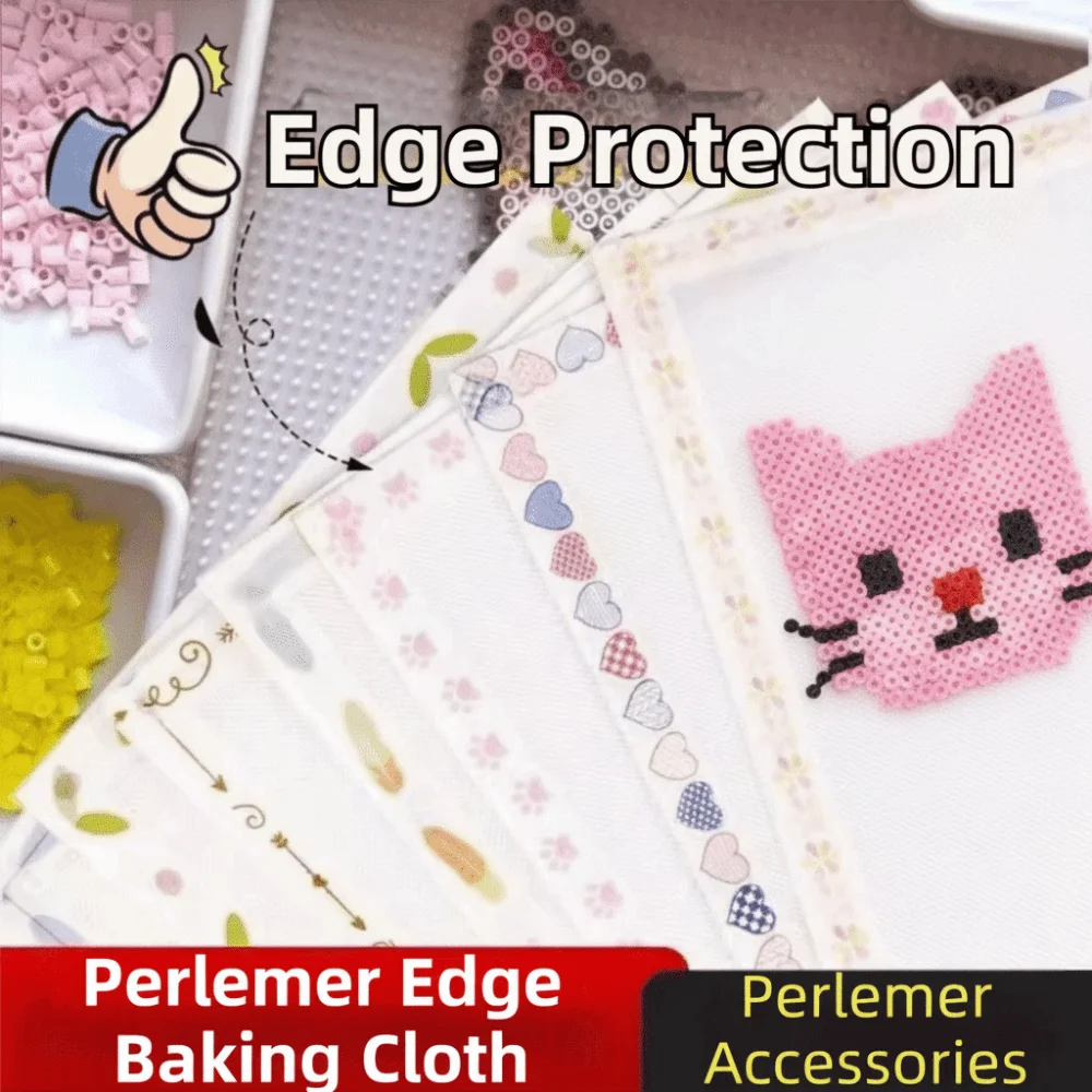 5 pezzi di trasmissione della luce perline perler panno da forno fogli da stiro resistenti al calore fai da te per perline fusibili riutilizzabili con bordo cucito