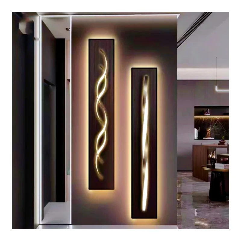

Art high definition Luxury Modern Abstract Geometry Sparkling Long Narrow Light Emitting Diode