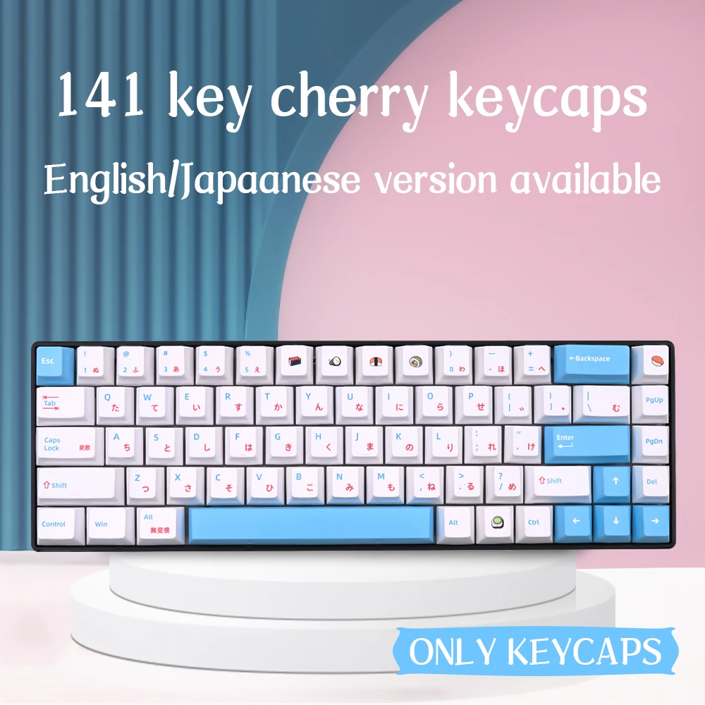 

Japanese Sushi Keycaps Cherry Profile Dye Sub PBT Keycap For GMK Cherry MX Switch 61/64/68/87/96/980/104/108 Mechanical Keyboard