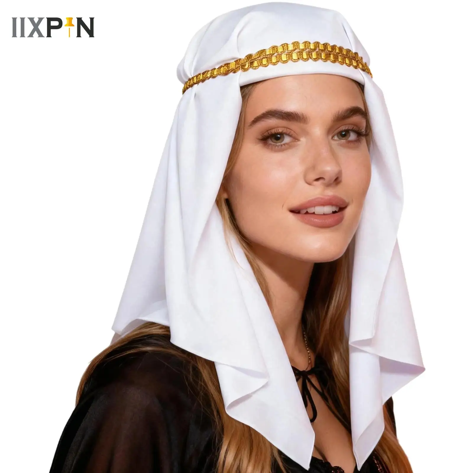 

Arab Hat Head Scarf for Women Men Sheikh Muslim Turban Saudi Dubai Headwear Halloween Carnival Arab Princess Parties Hat
