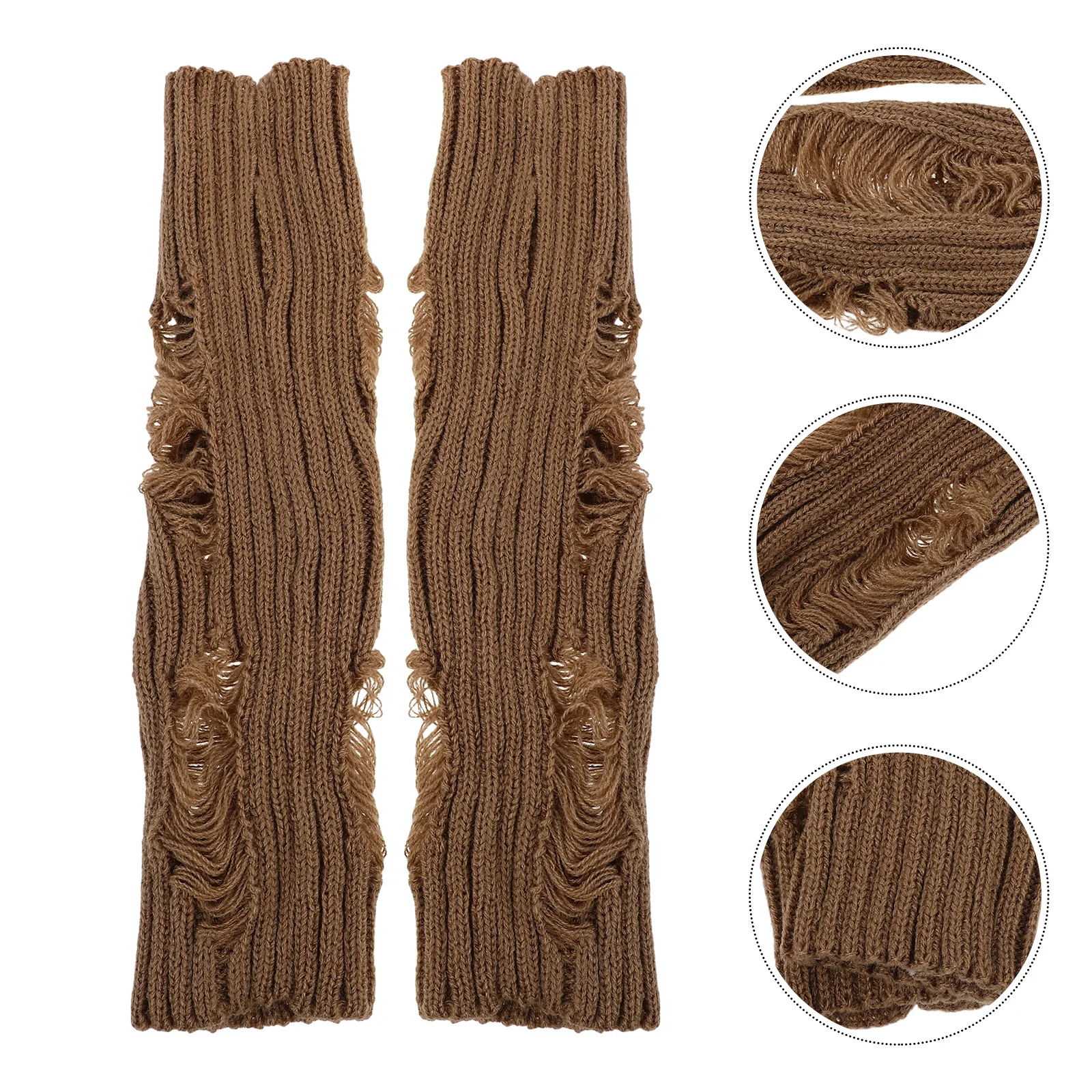 2Pairs Frauen Punk Fingerlose Handschuhe Gestrickte Arm Wärmer Ärmel Weiche Warme Lange Fingerlose Handschuhe Arm Wärmer Nette Fäustlinge