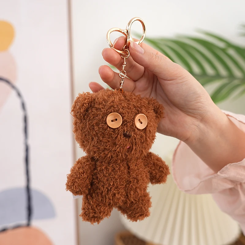 حقير لي Peluche أفخم التوابع أفخم دمية بوب ستيوارت في الجينز محشوة حقيبة الشنق تيم الدب العميل بلوشيز سلاسل المفاتيح