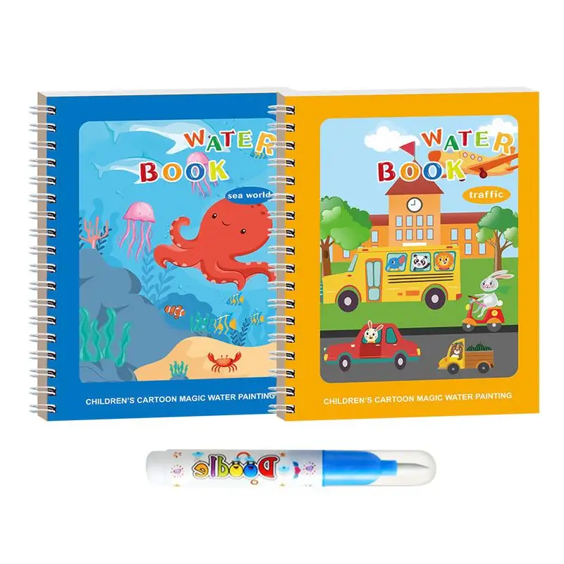นํากลับมาใช้ใหม่สีน้ําหนังสือปากกาเด็กภาพวาดหนังสือ Early การศึกษาอุปกรณ์ศิลปะเด็กปริศนาของเล่น