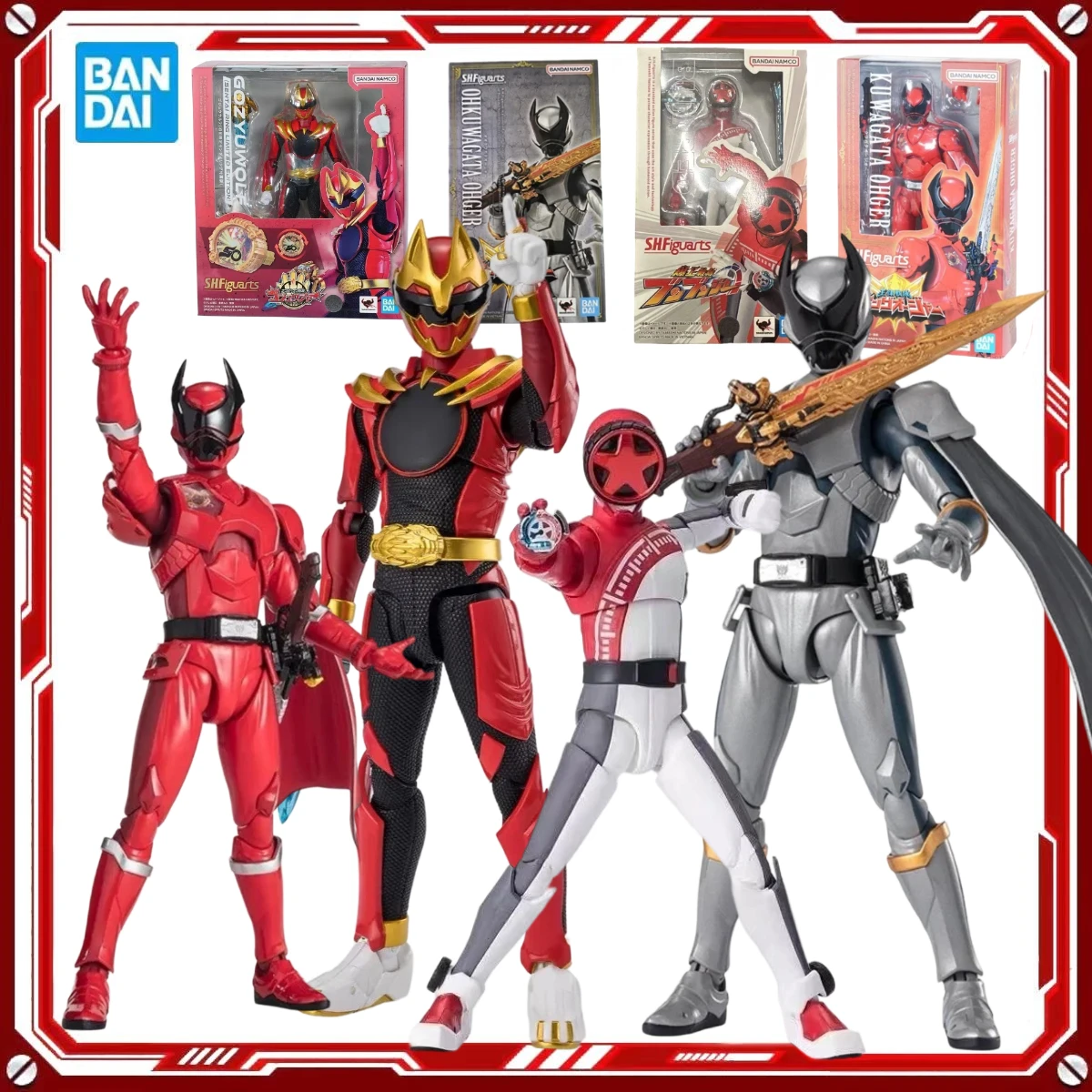 

Genuine Bandai Original Figure Model Kits SHF KUWAGATA BUNREDOHKUWAGATA GOZYUWOLF Anime Figures Action Model Toys Gifts