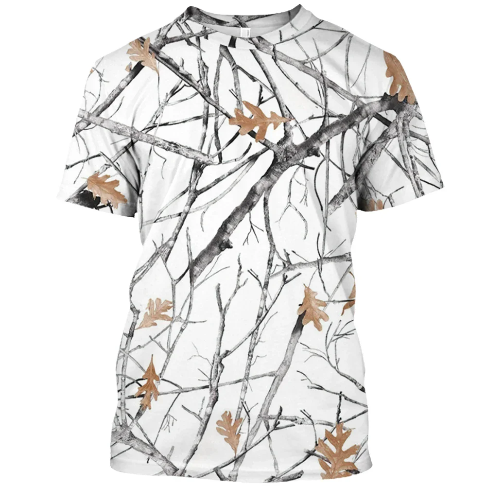 Outdoor Camouflage Jungle Camo Summer Men's T-shirt Fun O-neck Quick Dry Loose Hunting Tough Guy Personality Short Sleeve Top