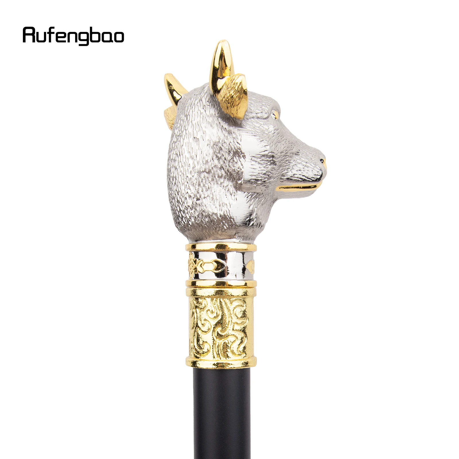 Golden White Bull วัวสุภาพบุรุษ Bullfight Walking Cane แฟชั่นเดิน Stick สุภาพบุรุษ Crosier KNOB Walking Stick 92 ซม