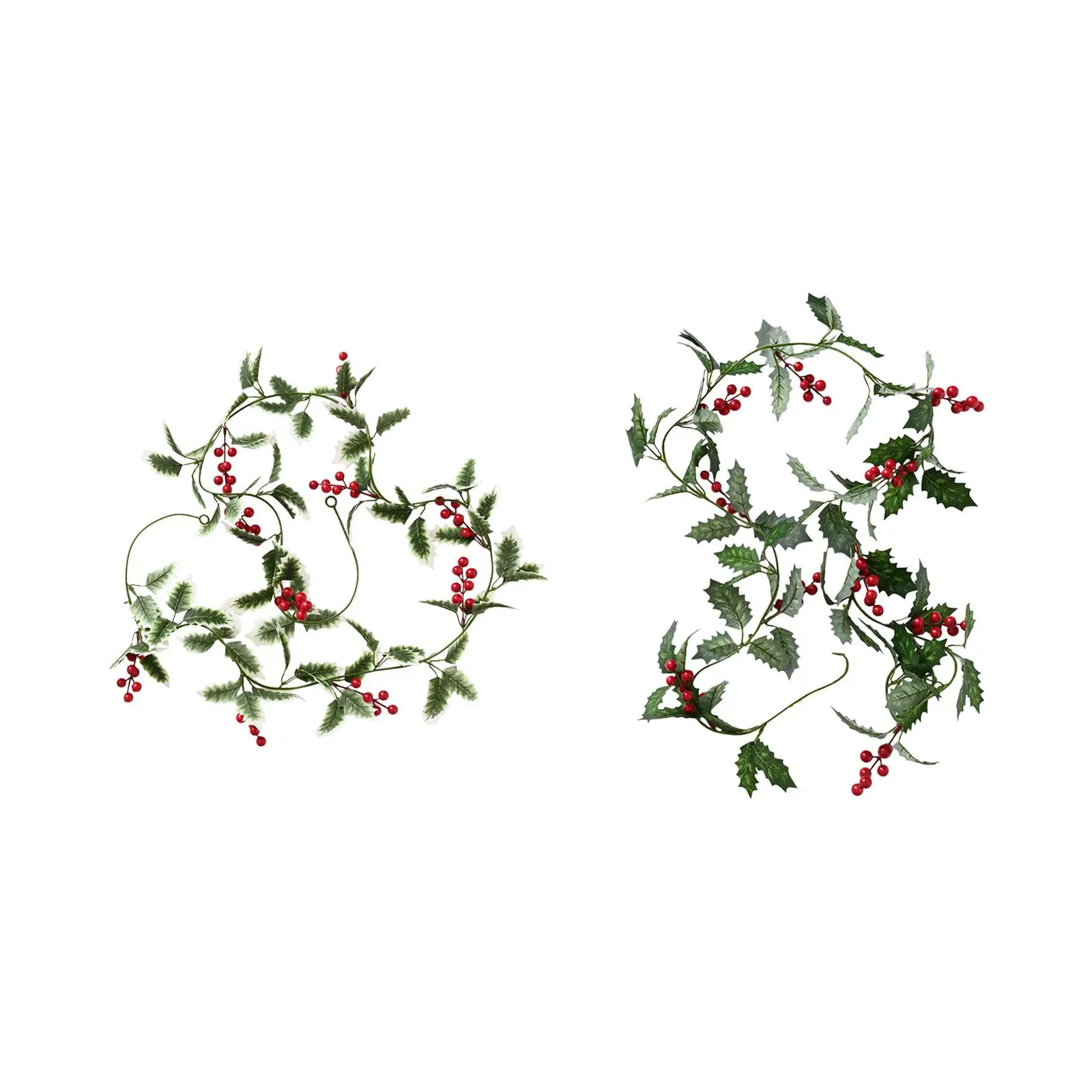 Guirnalda de bayas navideñas artificiales, guirnalda navideña de 200cm, decoración de guirnalda navideña para interiores y exteriores, fiesta de Año Nuevo