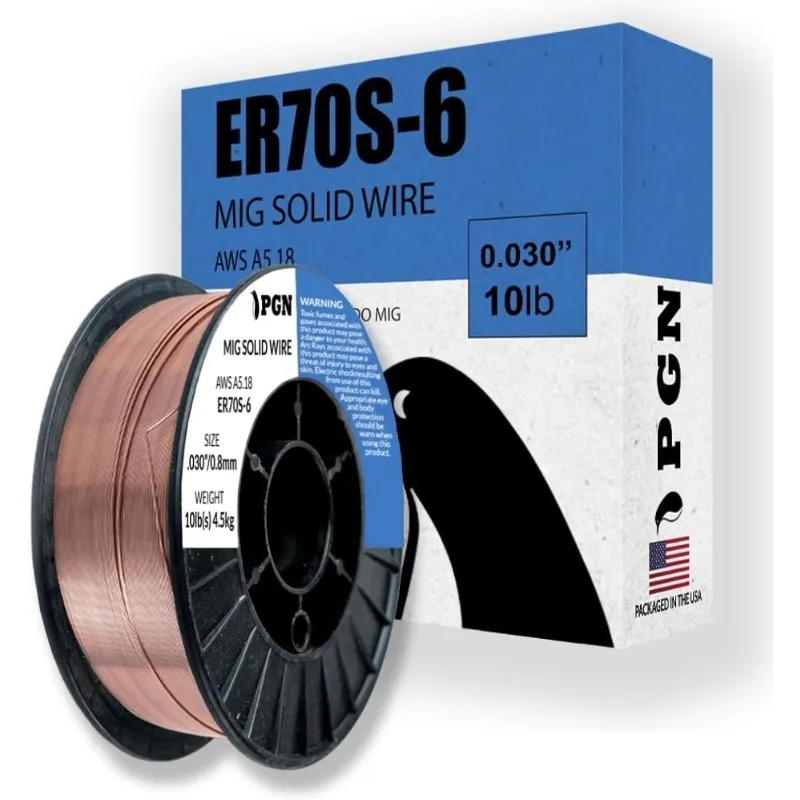 Welding Wire - ER70S-6 .030 Inch - 10 Pound Spool - Mild Steel MIG Wire with Low Splatter and High Levels