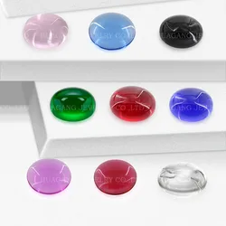 Perle di vetro ovale fondo piatto Cabochon tallone vari colori pietra sciolta forma ovale vetro tagliato a macchina pietra preziosa sintetica per gioielli