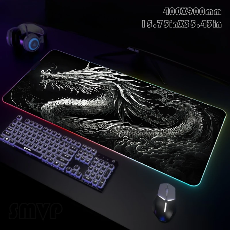 

Dragon Large RGB Gamer Mousepad Mouse Mat Gaming Mousepads LED Keyboard Mats Luminous Desk Pads Mouse Pad For PC