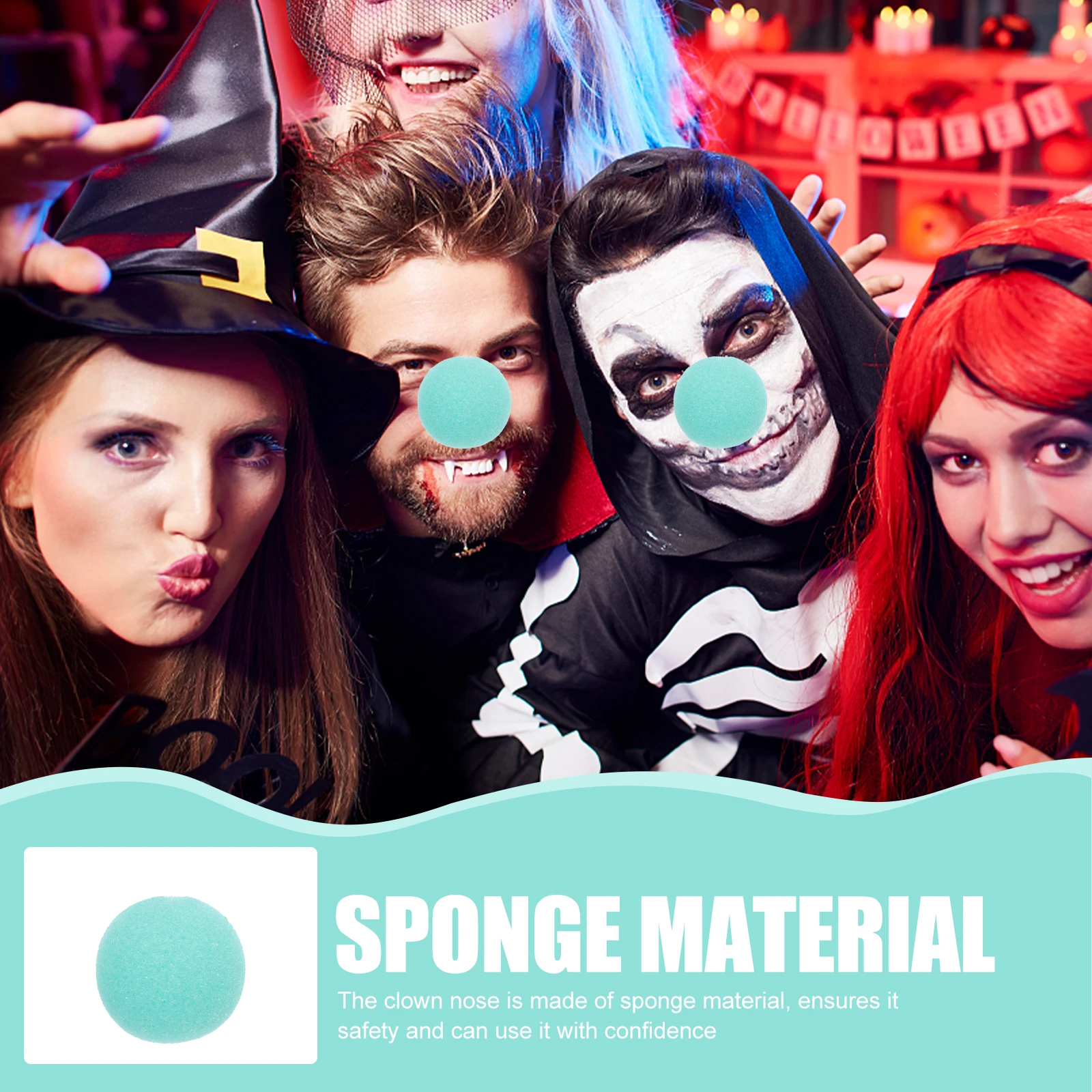 

20pcs Sponge Clown Nose Prop Circus Party Decorations Cosplay Costume Accessories for Halloween Show